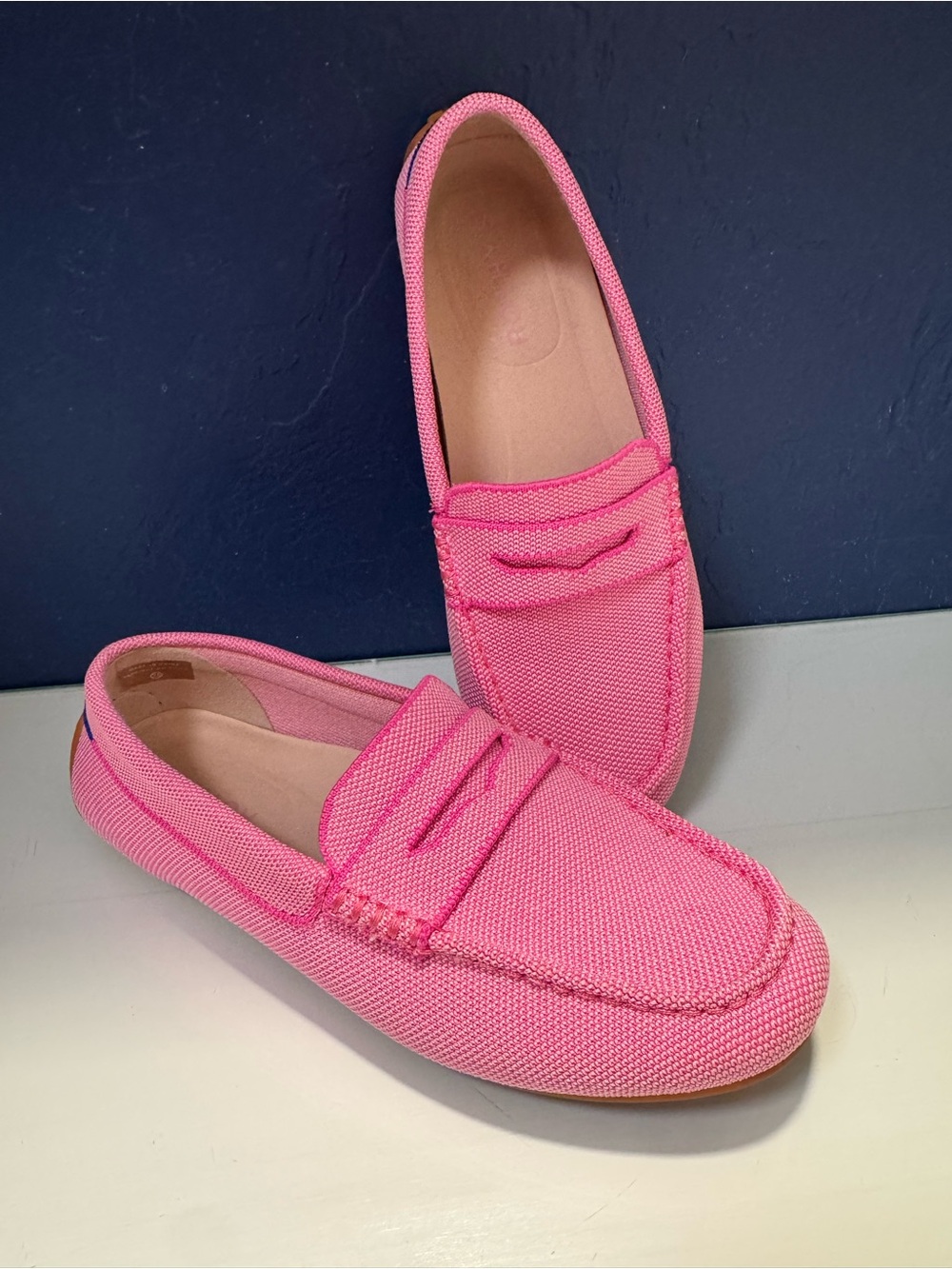 Rothy’s The Driver Snap Dragon Pink Knit Loafers Women’s Size 7 1/2